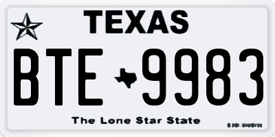 TX license plate BTE9983