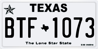 TX license plate BTF1073