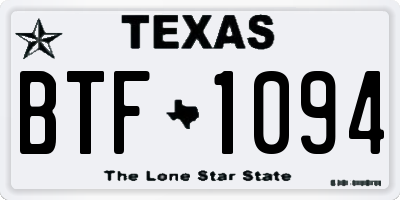 TX license plate BTF1094