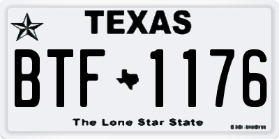 TX license plate BTF1176