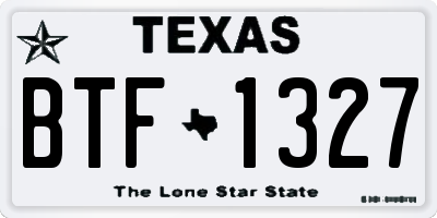 TX license plate BTF1327
