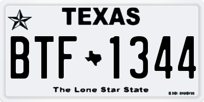 TX license plate BTF1344