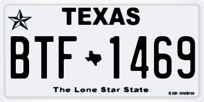 TX license plate BTF1469