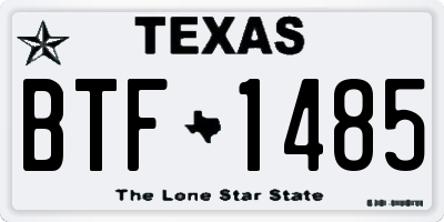 TX license plate BTF1485