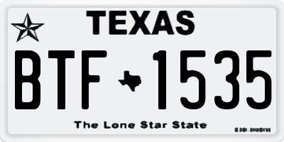 TX license plate BTF1535