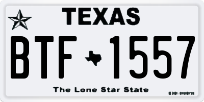 TX license plate BTF1557