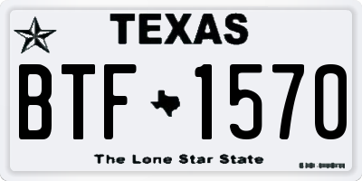 TX license plate BTF1570