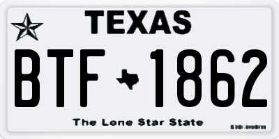 TX license plate BTF1862
