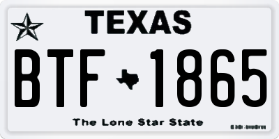 TX license plate BTF1865