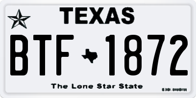 TX license plate BTF1872
