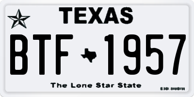 TX license plate BTF1957