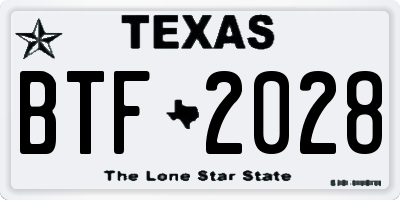 TX license plate BTF2028