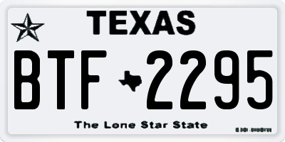 TX license plate BTF2295