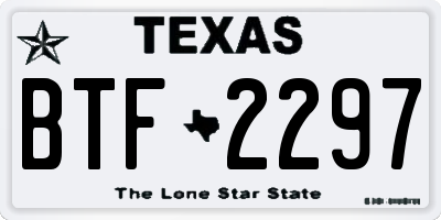 TX license plate BTF2297