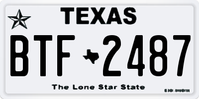 TX license plate BTF2487