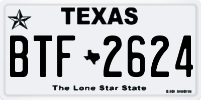 TX license plate BTF2624