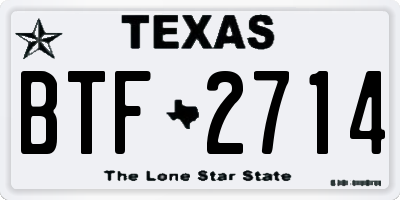 TX license plate BTF2714