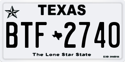 TX license plate BTF2740