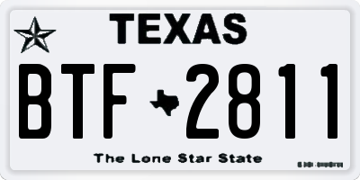 TX license plate BTF2811