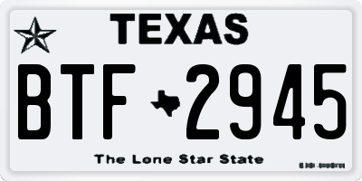 TX license plate BTF2945