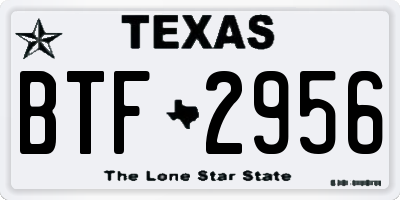 TX license plate BTF2956