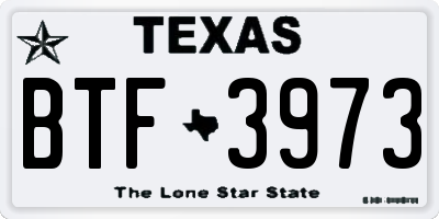 TX license plate BTF3973