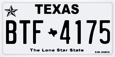 TX license plate BTF4175