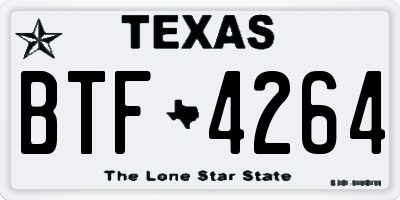 TX license plate BTF4264