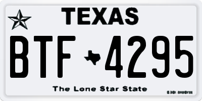 TX license plate BTF4295