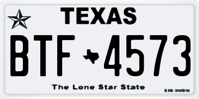TX license plate BTF4573