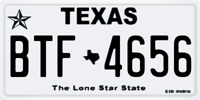 TX license plate BTF4656