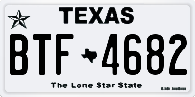TX license plate BTF4682