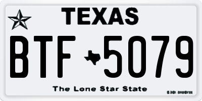 TX license plate BTF5079