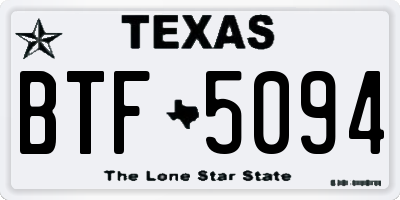 TX license plate BTF5094
