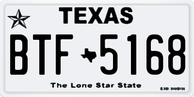 TX license plate BTF5168