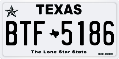 TX license plate BTF5186