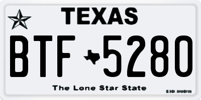 TX license plate BTF5280