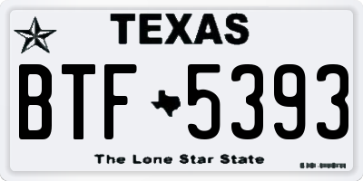 TX license plate BTF5393