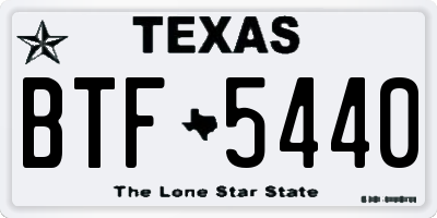 TX license plate BTF5440