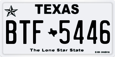 TX license plate BTF5446
