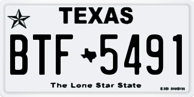 TX license plate BTF5491