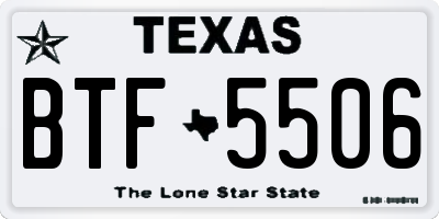 TX license plate BTF5506