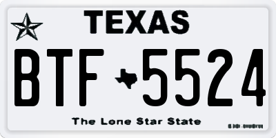 TX license plate BTF5524