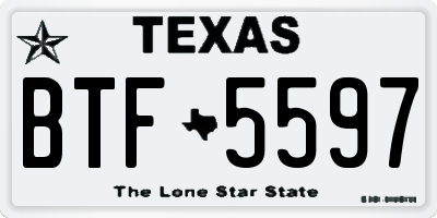 TX license plate BTF5597