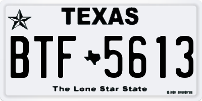 TX license plate BTF5613
