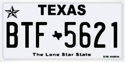 TX license plate BTF5621