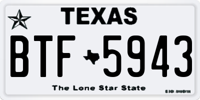 TX license plate BTF5943