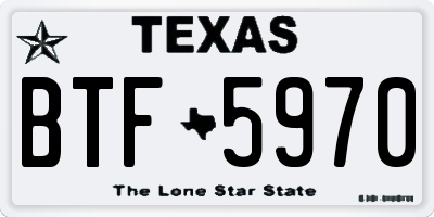 TX license plate BTF5970