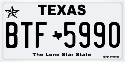 TX license plate BTF5990