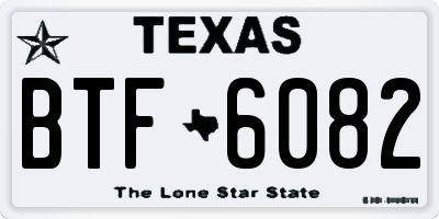 TX license plate BTF6082